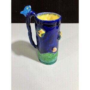 Colorful Fish Tank Ocean Aquarium Handmade Mug Studio Art Pottery Signed